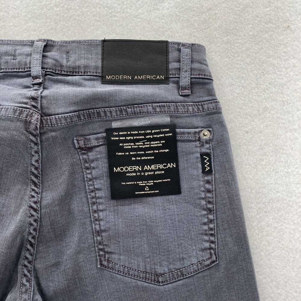 Modern American‎ Lexington Slim Jeans Mens 29x32 Storm Wash Gray Denim Stretch - Picture 13 of 14